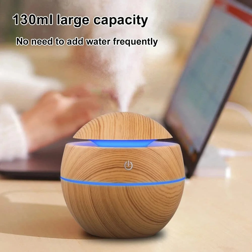 Humidifier Electric Air Aroma Diffuser Wood Ultrasonic